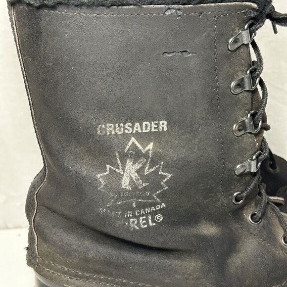 Sorel Kaufman Crusader Winter Boots men Size 7 Blk leather waterproof Duck Boots - Picture 2 of 8
